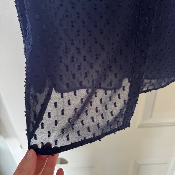 Navy Sheer Textured button up | Banana Republic US M - Picture 3 of 4
